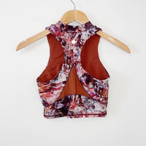 LULULEMON Tank Top/Sports Bra Cropped Urbantricity Multi Terra Cotta Size 2 - Picture 5 of 8